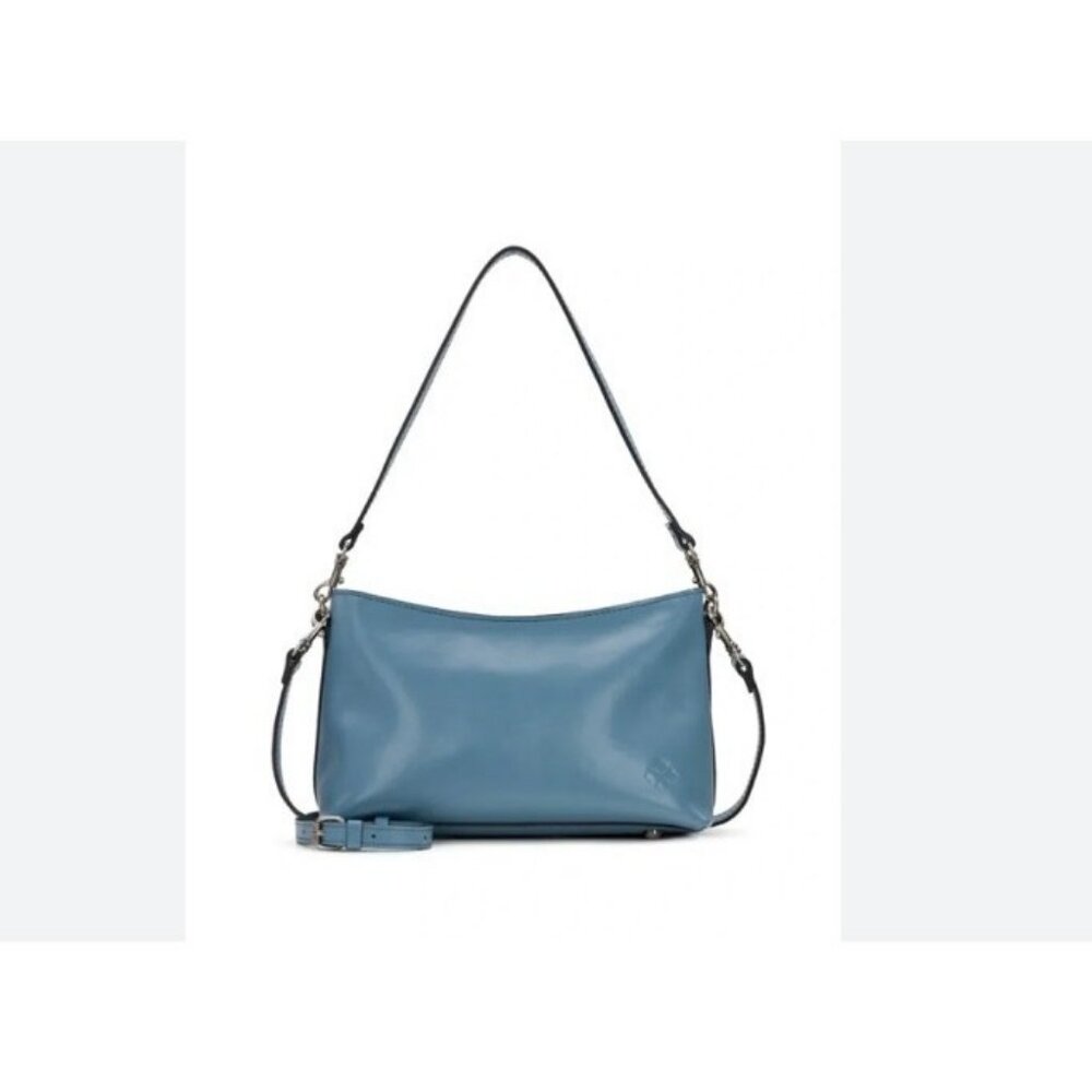 PATRICIA NASH Betta medium leather shoulder crossbody bag - BLUE FOG (Used)